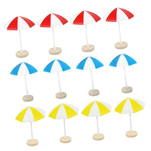 KICHOUSE 12Stücke Strand Regenschirm Mikrolandschaft Farben für Garten Puppenhaus und Party Deko von KICHOUSE