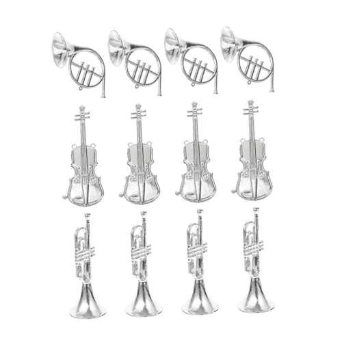 KICHOUSE 12Stücke Teiliges Musikinstrument Für Weihnachtskranz Und Baumdekoration Violine Trompete Und Horn Für Kreative Festtagsgestaltungen von KICHOUSE