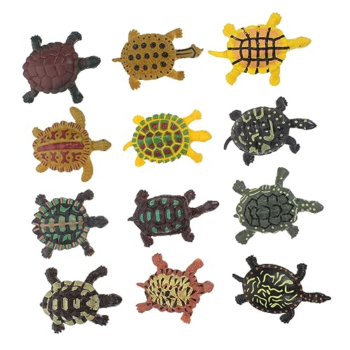 KICHOUSE 12Stücke Teiliges Schildkrötenmodell aus Kunststoff Realistische Meeresorganismen Dekoration für Aquarien Pädagogisches Kreativität und Fantasie von KICHOUSE