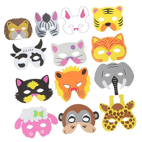 KICHOUSE 13pcs Tiermasken Animal Cosplay Gesichtsmaske Halloween Masken Dress-up Party Lieferungen Gemischter Stil von KICHOUSE