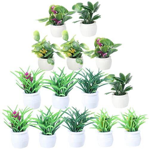 KICHOUSE 14 Stück Mini Topflandschaft Mini Zen Garten Für Den Außenbereich Kleine Kunstpflanzen Bonsai Künstliche Hängepflanze Miniatur Kunstpflanze Zum Aufhängen Künstliche Ranken von KICHOUSE