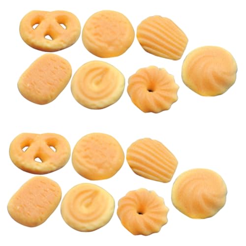 KICHOUSE 14 Stück Teiliges Miniatur Puppenhaus Kekse Realistische Dänische Plätzchen Modelle Detailreiche Mini Dessert Dekoration für Puppenhaus Küche für DIY Mikrolandschaft Gestaltung von KICHOUSE