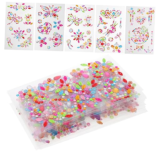 KICHOUSE 15 Stück Dreidimensionaler Diamantaufkleber Kostüm-Cosplay-Aufkleber Körper-Make-up-Aufkleber Strasssticker Selbstklebend Aufkleber Juwelen Aufkleber Edelsteine Acryl von KICHOUSE