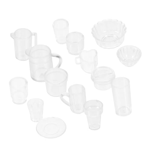KICHOUSE 15 Stück Mini Teller Tassen Schalen für Puppenhausküche Dekoratives Geschenk Realistische Miniaturküchenaccessoires KICHOUSE 15 Stück Mini Teller Tassen Schalen für Puppenhausküche Dekoratives Geschenk Realistische Miniaturküchenaccessoires von KICHOUSE