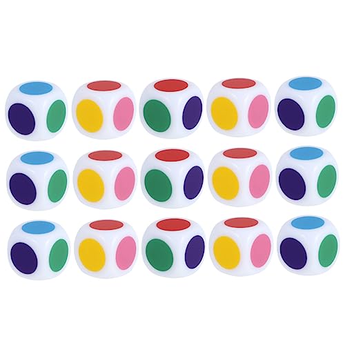 KICHOUSE 15 Stück Würfeln Beibringen Farbig Klassenzimmer Würfel Mit Farbseiten Für Farbwürfel Würfel Lernen Groß Würfel Zählen Lehrmittel Acryl Colorful von KICHOUSE