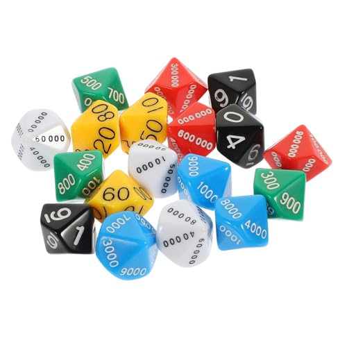 KICHOUSE 18 Stück Würfel Für Spiel Party Gunst Spielkomponente Plastik von KICHOUSE