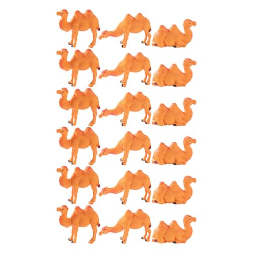 KICHOUSE 18-teilige Mini-Kamel-Dekorationen: Realistische Wüstentierfiguren – DIY-Mikrolandschaft, Wildtier-Kamelfigur, Kuchendekoration, gemischter Stil von KICHOUSE