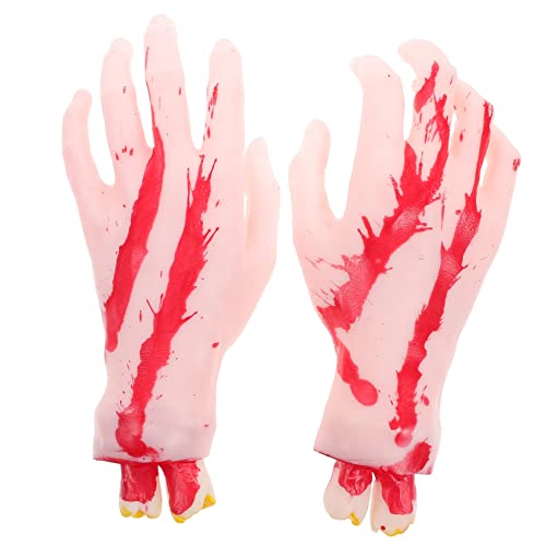KICHOUSE 1Paar Halloween Gruselige Hand Requisiten Realistische Fake Hände für Streich Fotografie und Bühnenauftritte Hautfarbe für Halloween Dekoration und Partys KICHOUSE 1Paar Halloween Gruselige Hand Requisiten Realistische Fake Hände für Streich Fotografie und Bühnenauftritte Hautfarbe für Halloween Dekoration und Partys von KICHOUSE