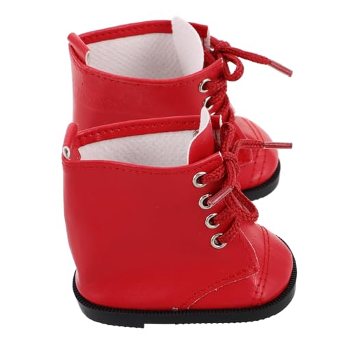 KICHOUSE Puppenstiefel aus PU Leder für 18-Zoll Puppen Puppenzubehör Langlebig Detailreich Accessoire für Puppenliebhaber von KICHOUSE