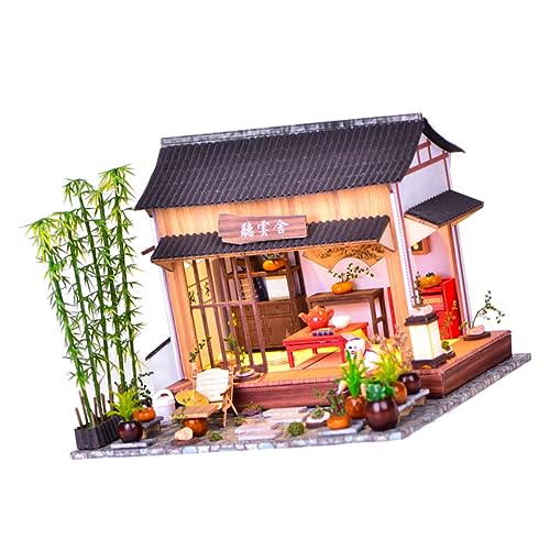 KICHOUSE 1Satz DIY Hausmodell im Chinesischen Stil Kreatives Gartenmodell für Fördert die Kreativität und Feinmotorik Bastelspielzeug für Kleine von KICHOUSE