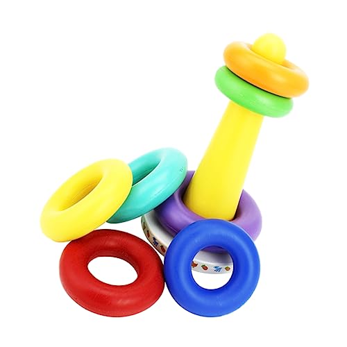 KICHOUSE 1Satz Farbige Kognitive Spielringe Lernspielzeug Für Stapelspiel Mit Hand Auge Koordination Für Kleinkinder Attraktives Design von KICHOUSE