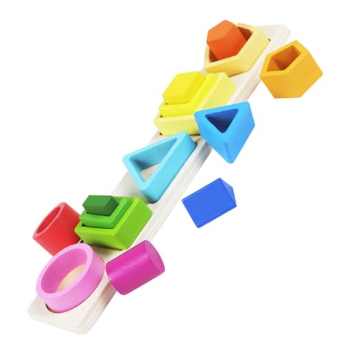 KICHOUSE 1Satz Geometrisches Form Matching Puzzle Für Lernspielzeug Aus Holz Feinmotorik Und Farberkennung Für Frühe Entwicklung Im Heimunterricht von KICHOUSE