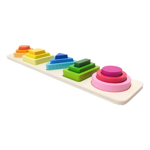 KICHOUSE 1Satz Geometrisches Holzspielzeug Für Kleinkinder Formpuzzle Und Stapelspiel Für Kreative Entwicklung Für Lernspiele Und Frühkindliche Bildung von KICHOUSE