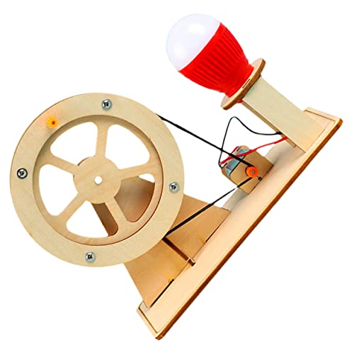 KICHOUSE 1Satz Holz Handgenerator für DIY Stromgenerator Bastel Kit Lernspielzeug für Kreative Experimente im Physikunterricht Handkurbel Motorbetrieben Leicht Zusammenzubauen von KICHOUSE