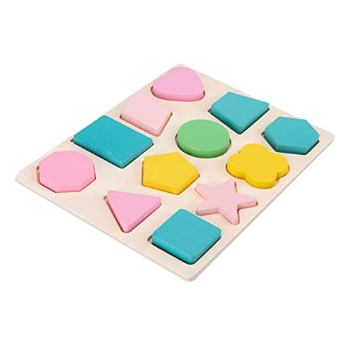 KICHOUSE 1Satz Holz Puzzle Für Kleinkinder Formpassendes Lernspielzeug Geometrischen Formen Und Farben Pädagogisches Holzrätsel Für Frühkindliche Entwicklung von KICHOUSE