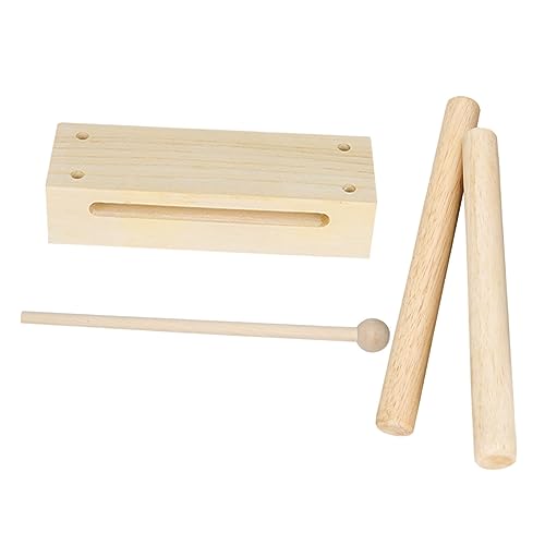 KICHOUSE 1Satz Holzblockinstrument mit Schlägel und Trommelstöcken Musikalisches für Rhythmusspielzeug aus Holz für Musikunterricht aus Buchenholz von KICHOUSE