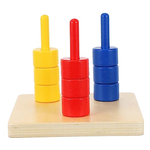 KICHOUSE 1Satz Holzspielzeug Ringe Für Kognitive Stapel Discs Aus Naturholz Lernspielzeug Farben Und Formen Für Kleinkinder Ab Jahr von KICHOUSE
