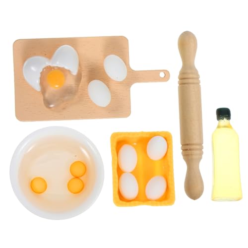 KICHOUSE 1Satz Küchen für Puppenhäuser Nudelholz Schüssel Schneidebrett und Ölfigur Realistische Küchenrequisiten Feinmotorik und Kreativen KICHOUSE 1Satz Küchen für Puppenhäuser Nudelholz Schüssel Schneidebrett und Ölfigur Realistische Küchenrequisiten Feinmotorik und Kreativen von KICHOUSE