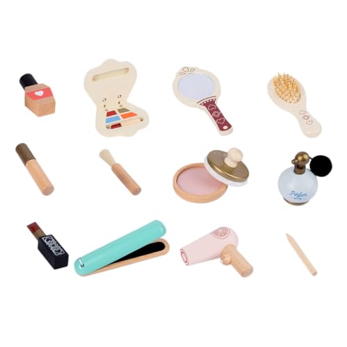 KICHOUSE 1Satz Little Princess Makeup Toy for Role Play Cosmetic Wooden Game Safe Makeup Kit for Ages Encourages Creativity and Imaginative Play von KICHOUSE