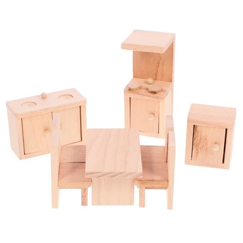 KICHOUSE 1Satz Mini Holz Möbel für Puppenhaus Esszimmer Dekoration Langlebige Tischstühle für Kreative Spielideen für Kinderzimmer und Fotorequisite KICHOUSE 1Satz Mini Holz Möbel für Puppenhaus Esszimmer Dekoration Langlebige Tischstühle für Kreative Spielideen für Kinderzimmer und Fotorequisite von KICHOUSE