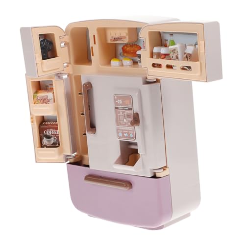 KICHOUSE 1Satz Mini Kühlschrank Set Lustige Lebensmittel Zubehör für Realistische Küchendekoration für Mini Sicheres Kunststoffmaterial mit Abgerundeten Kanten von KICHOUSE