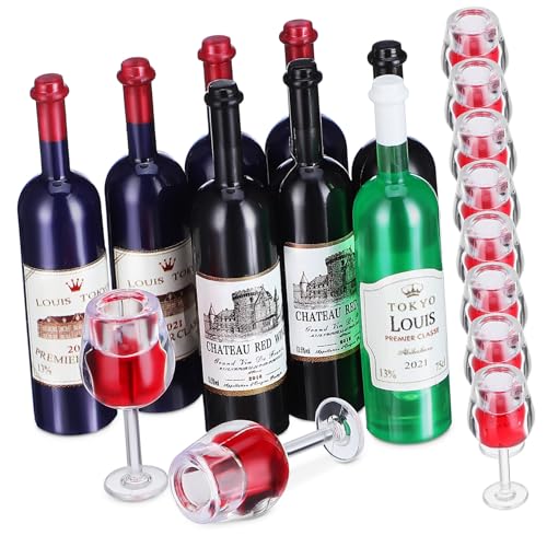 KICHOUSE 1Satz Mini Weinflaschen Und Weingläsern Blaue Und Schwarze Mini Weinflaschen Grüne Mini Flasche Mini Weingläser Aus Puppenhaus Miniaturen KICHOUSE 1Satz Mini Weinflaschen Und Weingläsern Blaue Und Schwarze Mini Weinflaschen Grüne Mini Flasche Mini Weingläser Aus Puppenhaus Miniaturen von KICHOUSE