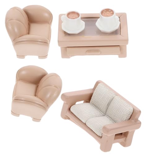 KICHOUSE 1Satz Miniaturmöbel Für Puppenhaus Teilig Sofa Teetisch Kaffeetassen Langlebige Harzmaterialien Kleine Hausdekoration Für Kreative Spielwelten KICHOUSE 1Satz Miniaturmöbel Für Puppenhaus Teilig Sofa Teetisch Kaffeetassen Langlebige Harzmaterialien Kleine Hausdekoration Für Kreative Spielwelten von KICHOUSE