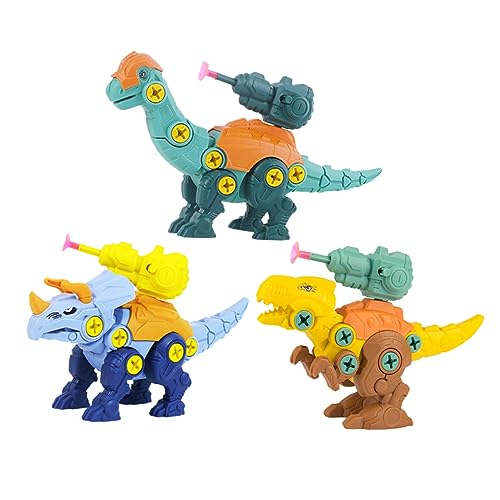 KICHOUSE 1Satz Montage Dinosaurier Dino Tyrannosaurus Triceratops Brachiosaurus für Einfach zu Montieren Demontieren Sicheres und Tragbares für Kreative von KICHOUSE