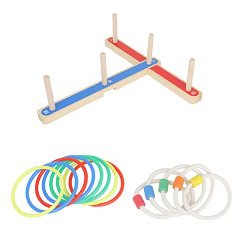 KICHOUSE 1Satz Ringwurfspiel aus Holz für Erwachsene Interaktives Eltern Junge Mädchen für Gartenpartys und Draußen Langlebig Sicher und Wiederverwendbar Fördert die Eltern Junge Mädchen von KICHOUSE