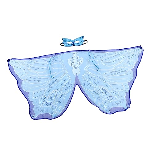 KICHOUSE 1satz Junge Mädchen Schmetterlingsflügel Cape Mit Maske Fantastisches Kostüm Accessoire Für Feen Und Karnevalsdress-up Leicht Und Dekorativ Für Bühnenaufführungen Und Partys von KICHOUSE