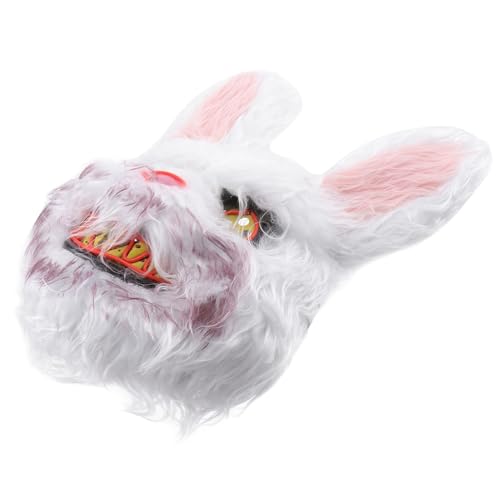 KICHOUSE 1Stk Hasenmaske LED-Maske Halloween für Kaninchen Dekor kleidung Maskerade-Maske Gesichtsbedeckung leuchtende Gesichtsmaske Batterie schmücken blutig Kind Plastik von KICHOUSE