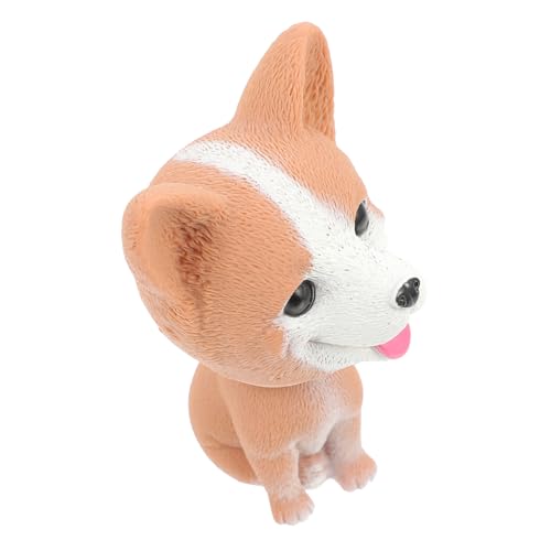 KICHOUSE 1Stück Corgi Hund Deko Figur Hochsimuliertes Hundemodell aus Langlebigem Resin für Schreibtisch Auto Süße Tierdekoration als für Freunde und Familie von KICHOUSE