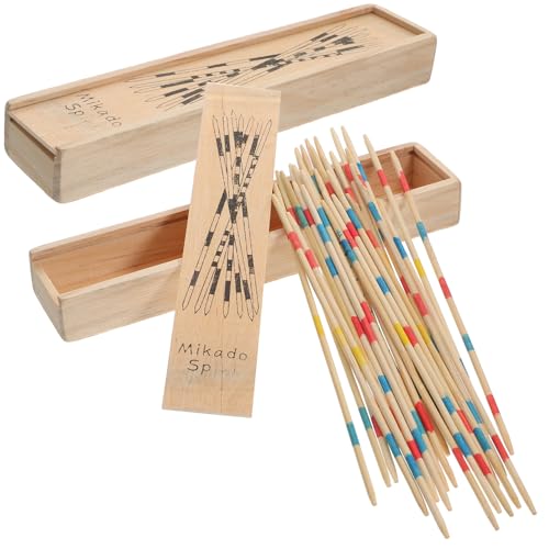 KICHOUSE 2 Boxen Holzspielstäbchenspielzeug Für Kinderstäbchenspielzeug Kognitives Pädagogisches Lernspielzeug Holzspielzeug Pädagogische Stäbchen Interaktives Eltern Kind von KICHOUSE