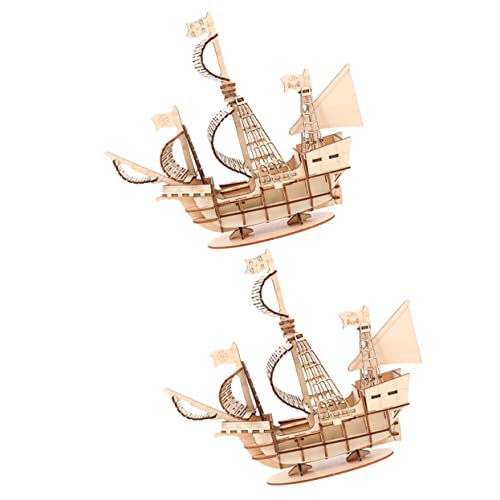 KICHOUSE 2 Sätze Bausteinspielzeug Zusammenbauen Segelbootmodell Schwimmendes Bootsspielzeug Modelle Segelboot-Puzzle-Set Segelboot-modellbausatz Rätsel Khaki Holz KICHOUSE 2 Sätze Bausteinspielzeug Zusammenbauen Segelbootmodell Schwimmendes Bootsspielzeug Modelle Segelboot-Puzzle-Set Segelboot-modellbausatz Rätsel Khaki Holz von KICHOUSE
