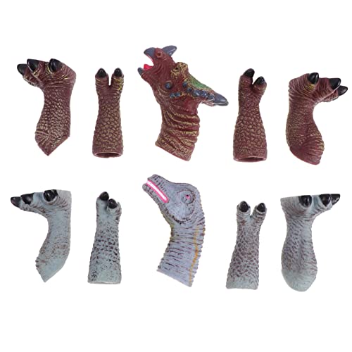 KICHOUSE 2 Sätze Dinosaurier-Finger Puppen Mini-fingerpuppen Fingerpuppen Fingerspielzeug Für Dinosaurier-fingerpuppen Fingerpuppe Hochwertiges Weichgummi (Vinyl) von KICHOUSE