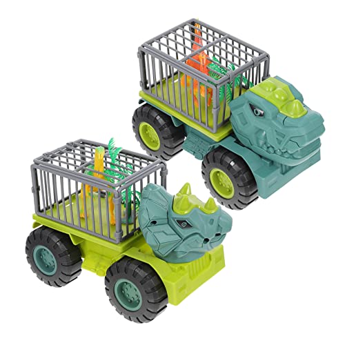 KICHOUSE 2 Sätze Dinosauriertransporterspielzeug interaktives kinderspielzeug Dinosaur Toys Trägheitsauto Trägheits-Pull-Back-Auto- Plastik von KICHOUSE