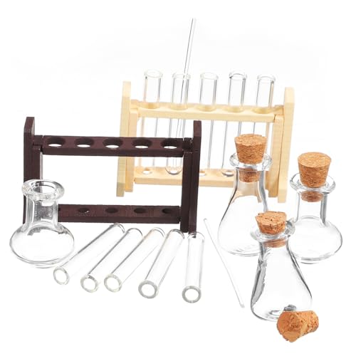 KICHOUSE 2 Sätze Miniatur Testglas Set für Puppenhaus Teiliges Set mit Glasröhren und Zubehör für Realistische DIY Szenen und Experimentiermodelle von KICHOUSE