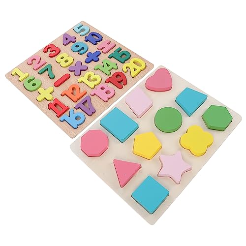 KICHOUSE 2 Sätze Puzzle entwicklung kindliche entwicklung rätsel Lernspielzeug holzsteckpuzzel knobeleien für Silvester gastgeschenk holzpuzzel Zahlenrätsel hölzern von KICHOUSE