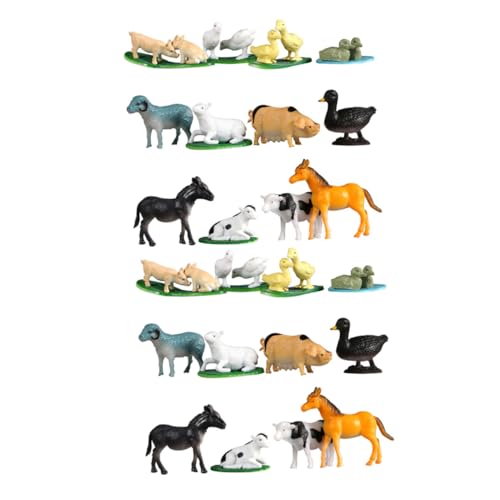 KICHOUSE 2 Sätze Tiermodell Simulationsszene Lernspielzeug Für Bauernhofmodell Gefälschtes Tierspielzeug Mini-Farm-Modell Tierfiguren- PVC von KICHOUSE