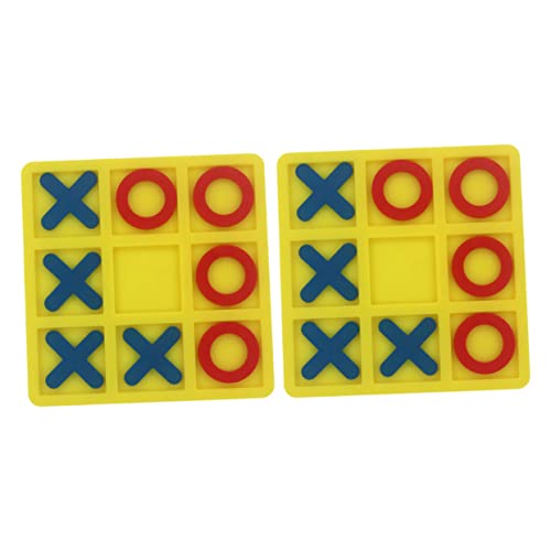 KICHOUSE 2 Sätze Toe- Schachbrett Alter der Spiel für Schachspielzeug für Schach-Brettspiel- Schach Eltern-Kind-Schachspiel Abs Gelb von KICHOUSE