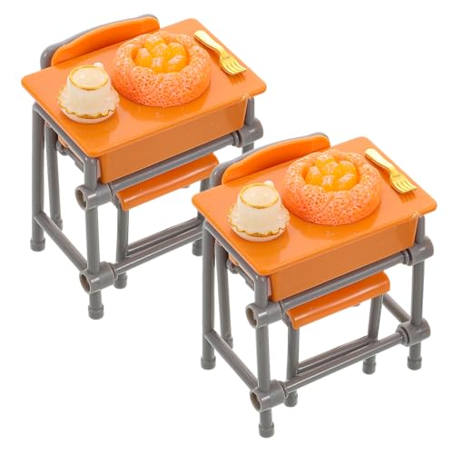 KICHOUSE 2 Sets Mini Mini Schreibtisch Puppenhaus Kinderschreibtisch Puppenhaus Schreibtisch Mini Schreibtischmöbel Kleines Schreibtisch Accessoire Miniatur Schreibtisch Accessoire von KICHOUSE