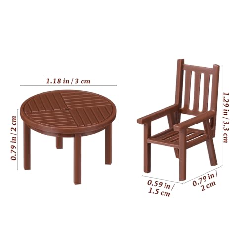 KICHOUSE 2 Sets Puppenhaus Tisch und Stuhl Miniatur Tisch und Stuhl Kunststoff Mini Haus Küchenmöbel Modell DIY Feengarten Dekoration für Mikrolandschaft von KICHOUSE