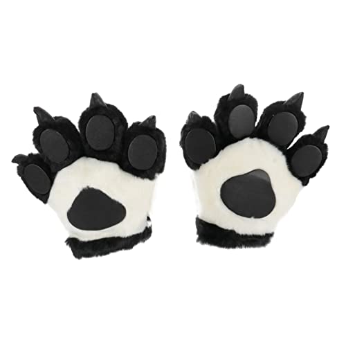 KICHOUSE 2 Stück Bärentatzen Handschuhe thermohandschuhe Thermal Gloves bidoof Plush Fasching Stulpen Cosplay-Party-Dekorationen Kleinkinder Plüschhandschuhe Bärenklauen-Handschuhe Black von KICHOUSE