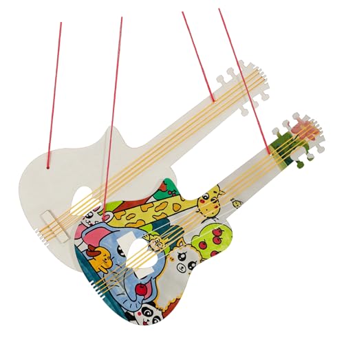 KICHOUSE 2 Stück DIY Holz Gitarren für Unlackierte Holzspielzeug Gitarre zum Basteln und Gestalten Kreative Aktivität für Kleine Musiker KICHOUSE 2 Stück DIY Holz Gitarren für Unlackierte Holzspielzeug Gitarre zum Basteln und Gestalten Kreative Aktivität für Kleine Musiker von KICHOUSE