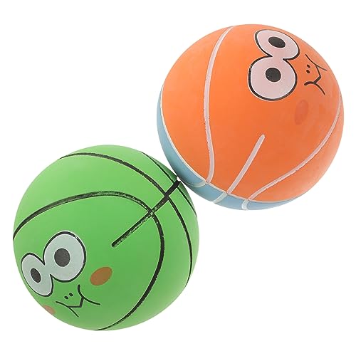 KICHOUSE 2 Stück Elastischer Basketball Springbälle tragbare Springbälle kleine Spielsachen -Gadget springen Bälle Gummi von KICHOUSE