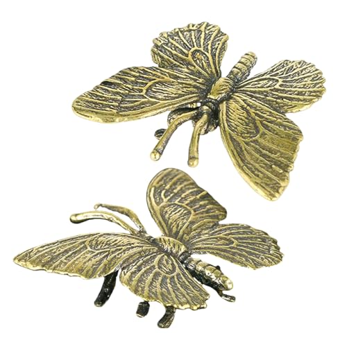 KICHOUSE 2 Stück Goldene Schmetterlingsskulptur aus Messing Teiliges Vintage Deko für Tisch Büro Zuhause und Auto Realistische Ornamente mit Detaillierter Verarbeitung für Stilvolle KICHOUSE 2 Stück Goldene Schmetterlingsskulptur aus Messing Teiliges Vintage Deko für Tisch Büro Zuhause und Auto Realistische Ornamente mit Detaillierter Verarbeitung für Stilvolle von KICHOUSE