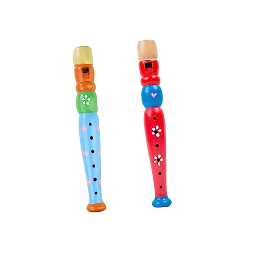 KICHOUSE 2 Stück Holzflöten Piccolo Musikinstrumente Lernspielzeug für Kleinkinder Bunte Sichere Leichte Rhythmusflöten für Jungen Mädchen Vorschule Zufällige Farbe Zufällige Farbe von KICHOUSE