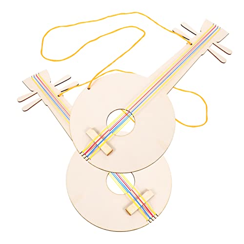 KICHOUSE 2 Stück Holzgitarren Gitarren Für Holzhandwerk Unvollendetes DIY Gitarrenspielzeug Ornament Kinderspielzeug Unvollendetes Holzgitarrenspielzeug DIY Gitarrenspielzeug von KICHOUSE