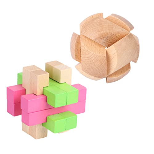 KICHOUSE 2 Stück Holzspielzeug Für Partyspielspielzeug Luban Lock Holzspielzeug Dreidimensionales Entsperrspielzeug Lernspielzeug Intellektuelles Lernspielzeug Zusammenbauspielzeug von KICHOUSE