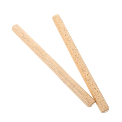 KICHOUSE 2 Stück Instrument Stick Rhythmus Stick Sensorisch Trommelstöcke Schlaginstrument Junior Kleinkinder Stange Rhythmus-Sticks Trommeln Geformt Musical Holz von KICHOUSE